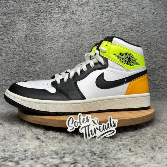 Air Jordan 1 Retro High Golf Shoes Size 10 Men White Black Volt Gold DQ0660-105 main image 8